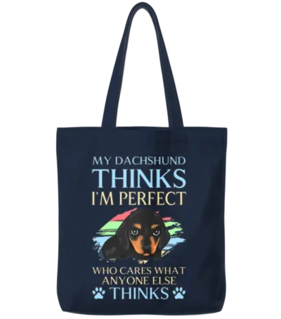Dog Dogs Fox Dog Breed Tote Bags - Navy