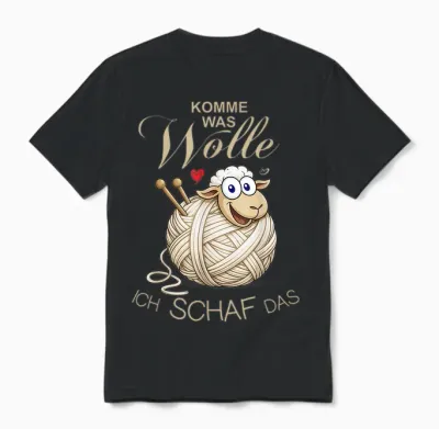 Bauernhof Lustiges Schaf Komme Was Wolle Ich Schaf Das Unisex T-Shirt - Black