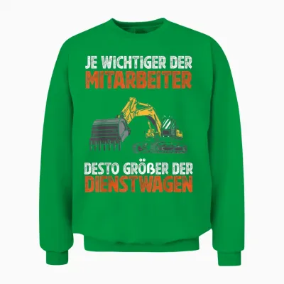 Mann Baggerfahrer Kleidung - Herren T-Shirt, Schwarz, S, Klassisch, Kurzarm, Witziges Bagger Bauarbeiter Design Unisex Sweatshirt - Irish Green