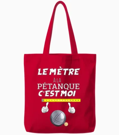 Le Mètre a La Pétanque Homme Bouliste Papa Papy Tonton Tote Bags - Red