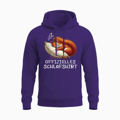 Official Sleep Shirt Squirrel Squirrel Fan Rodent T-Shirt, Black Unisex Hoodie - Purple