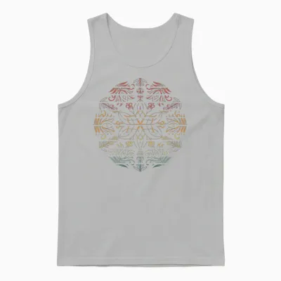 Mandala Retro Unisex Tank Top - Ash