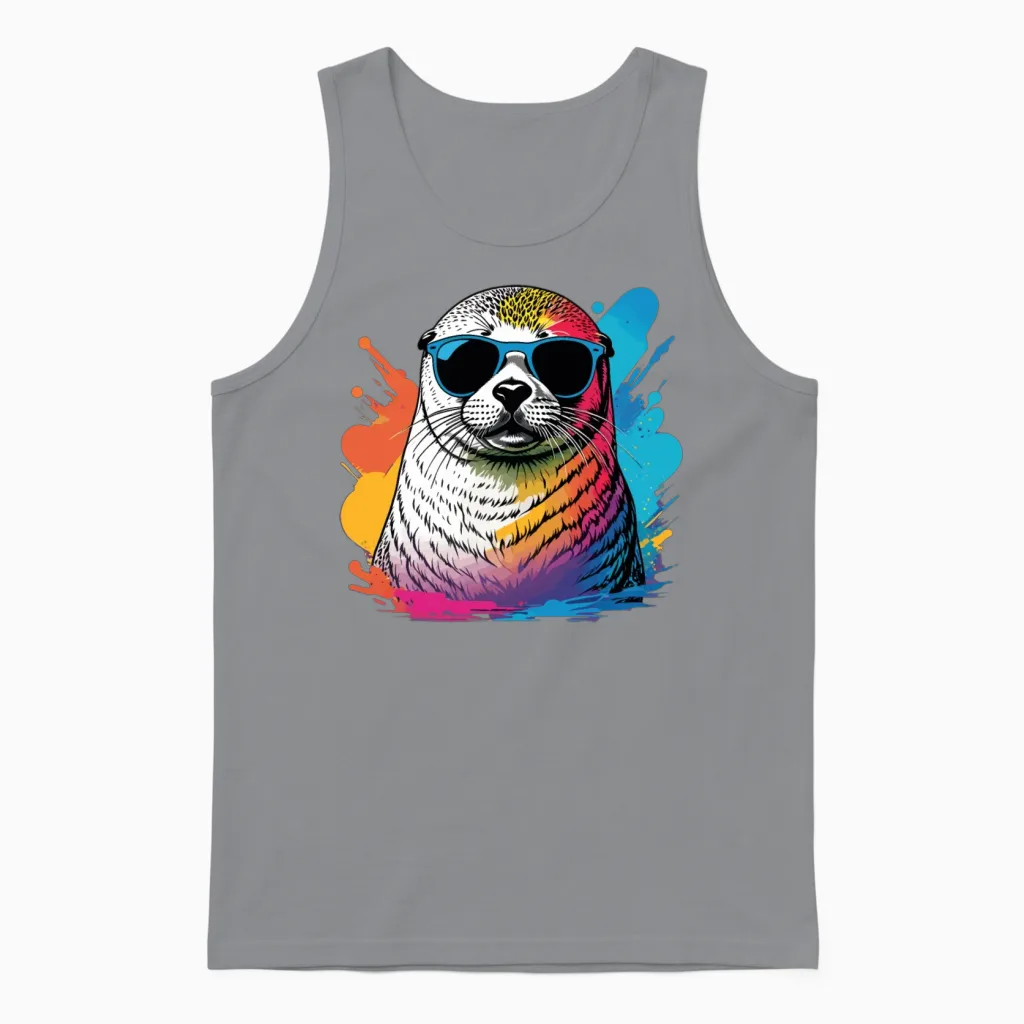 Seal Unisex Tank Top in Sport Grey