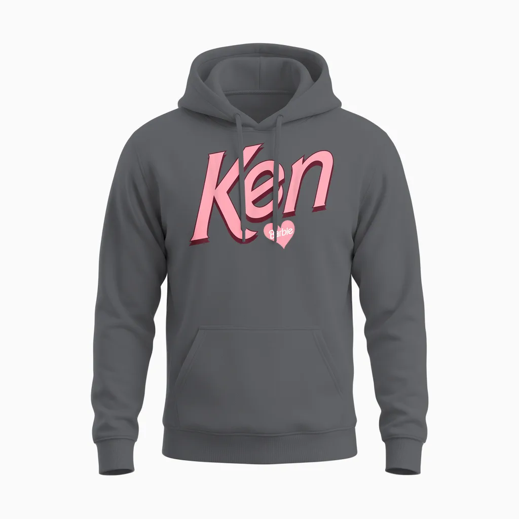 Barbie Valentine's Day Ken Love T-Shirt, Black Unisex Hoodie in Charcoal