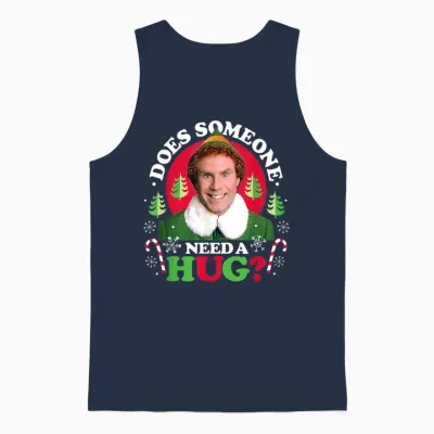 Elf - Does Someone Need a Hug? Unisex Tank Top - Navy