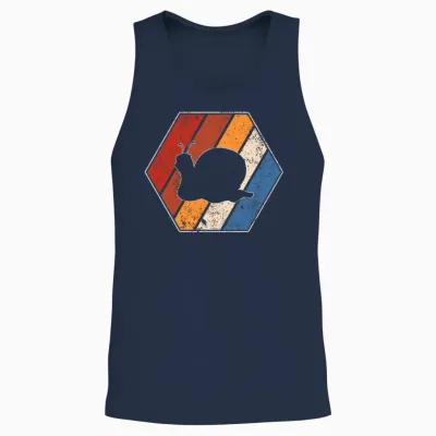 Snail Retro Unisex Tank Top - Navy