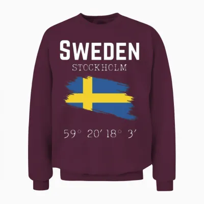Sweden Stockholm Europe Vacation Travel Roadtrip Unisex Sweatshirt - Maroon