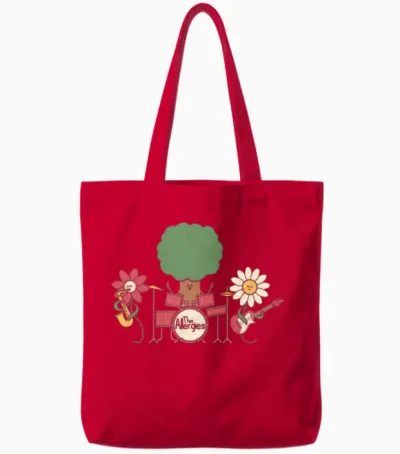 The Allergies Dark Retro Tote Bags - Red