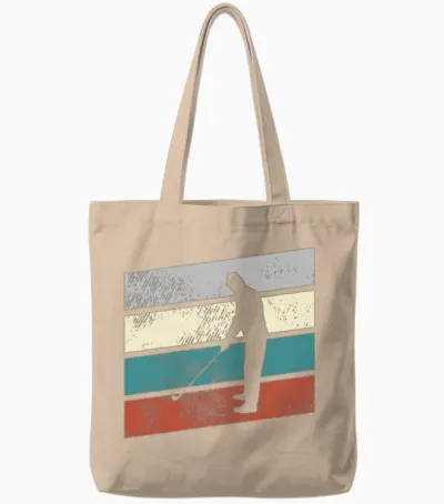 Golf Retro Tote Bags - Natural
