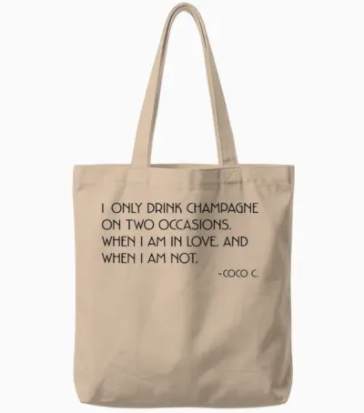 I Only Drink Champagne on Two Occasions X Champagner Back Tote Bags - Natural
