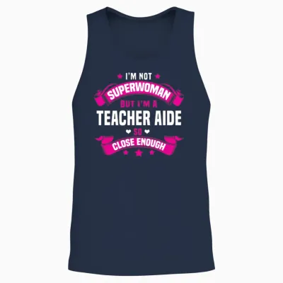 Teacher Aide Unisex Tank Top - Navy