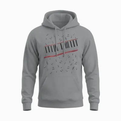 Funny 1980s Beat It Piano Beat Music Cosplay Keyboard Player Unisex Hoodie - Sport Grey