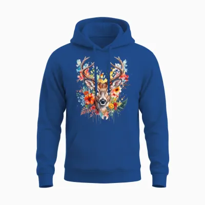 Trachtenshirt Damen Trachten T-Shirt Damen Outfit Hirsch Unisex Hoodie - Royal