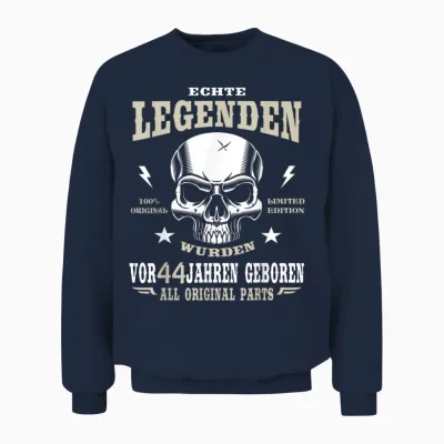 Lustiger Spruch Mann Frau Zum 44. Geburtstag Geschenk Unisex Sweatshirt - Navy