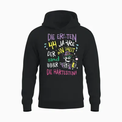 Geschenk 44 Jahre Kindheit 44. Geburtstag Mann Frau Lustig Unisex Hoodie - Black