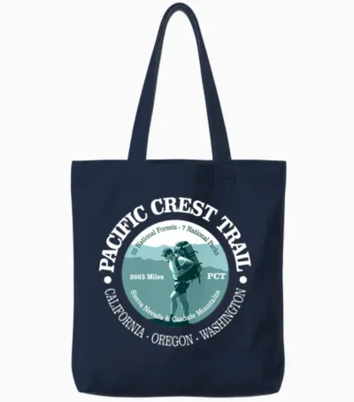 Pacific Crest Trail (t) Tote Bags - Navy