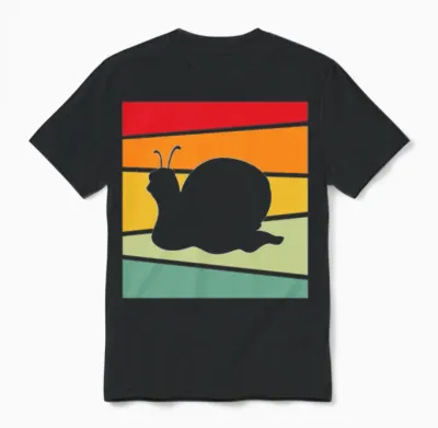 Snail Retro Unisex T-Shirt - Black