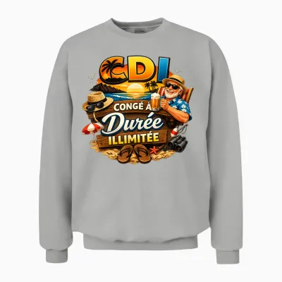 Cadeau Retraité Homme Humour Original Congé Durée Ilimitée Unisex Sweatshirt - Ash