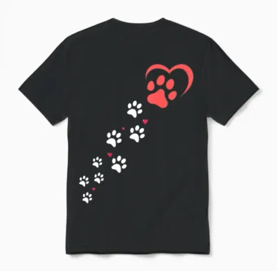 Dog Paw for Dog Owners Unisex T-Shirt - Black