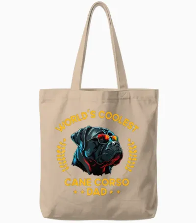 World's Coolest Dog Dad Papa – Herren Cane Corso Tote Bags - Natural