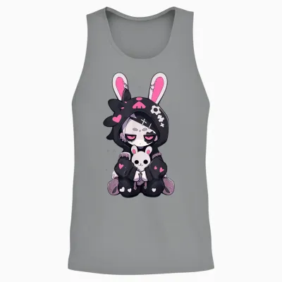Goth Bunny Anime Girl Cute E-Girl Gothic Outfit Grunge Unisex Tank Top - Sport Grey