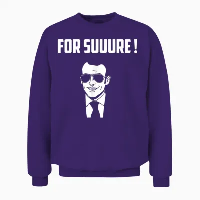 For Sure Emmanuel Macron Glasses Unisex Sweatshirt - Purple