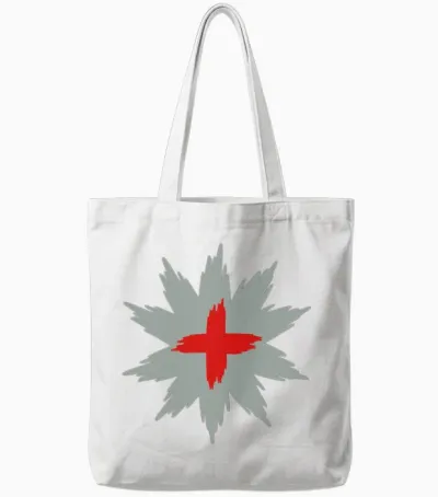 Mountain Rescue Red Cross 2-Color Tote Bags - White