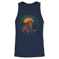 Mammoth Retro Prehistoric Animal Unisex Tank Top - Navy – 2