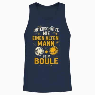 Unterschätze Nie Einen Alten Mann Beim Boule Unisex Tank Top - Navy