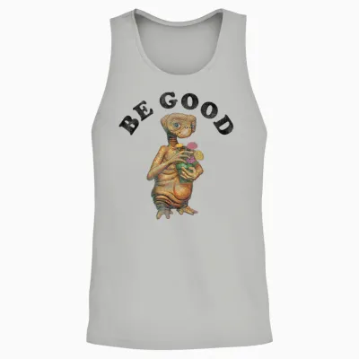 E.t. Be Good E.t. Holding Flower Pot Graphic Unisex Tank Top - Ash