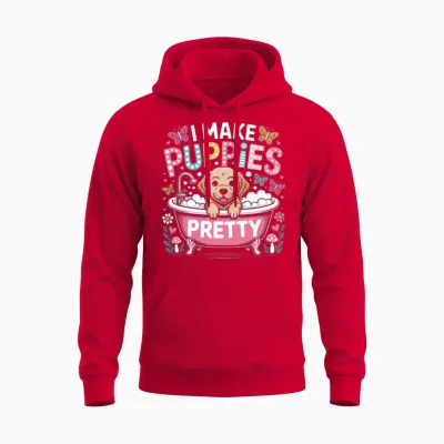 Dog Groomer I Make Puppies Pretty Puppy Bath Unisex Hoodie - Red