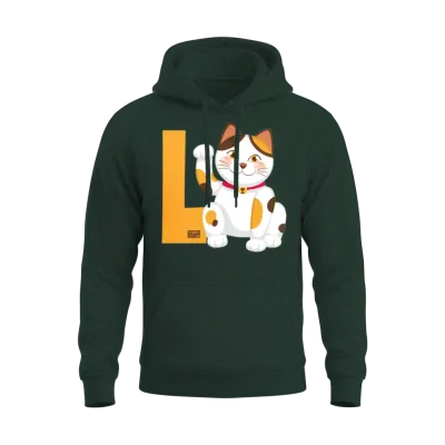 Funny Laugh Lmao Manekineko Chinese Lucky Cat Puns Unisex Hoodie - Forest