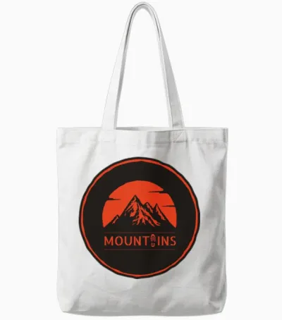 Retro Vintage Hipster Mountain Tote Bags - White