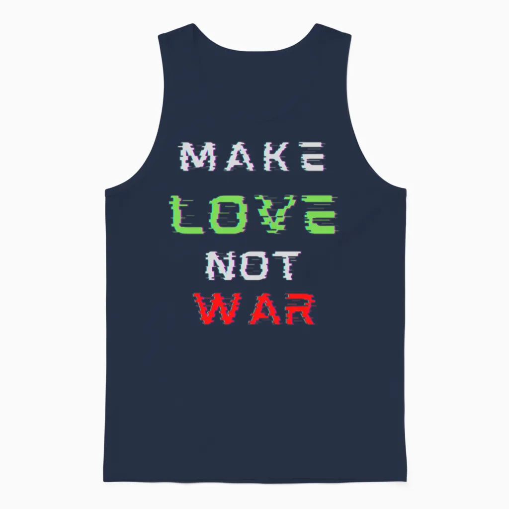 Make Love Not War Unisex Tank Top - Navy