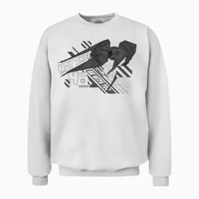 Star Wars Day May the 4th Be with You Kylo Ren Tie Fighter Unisex Sweatshirt - White