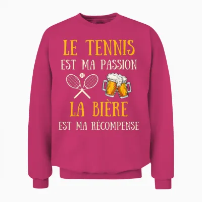 Men's Tennis Humour Tennisman Gift Humorous Beer T-Shirt, Black, S Unisex Sweatshirt - Heliconia