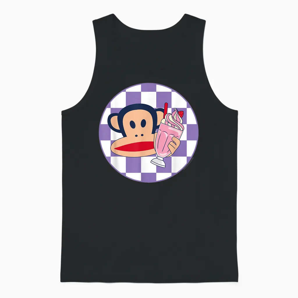 Paul Frank Milchshake Julius Monkey Diner Unisex Tank Top in Black