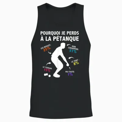 Why I Lose at La Pétanque Humor Statistics Unisex Tank Top - Black