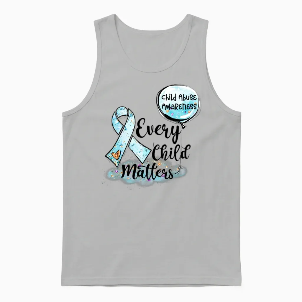 Every Child Matters - Child Abuse Awareness Unisex Tank Top in Ash