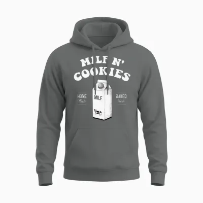 Milf N Cookies Stay at Home Milf Funny Milf Mom Unisex Hoodie - Graphite Heather