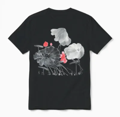 Ink Lotus Unisex T-Shirt - Black