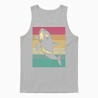 Retro Killer Whale Unisex Tank Top - Ash