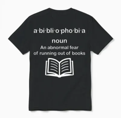 Bibliophobia Reading for Book Unisex T-Shirt - Black