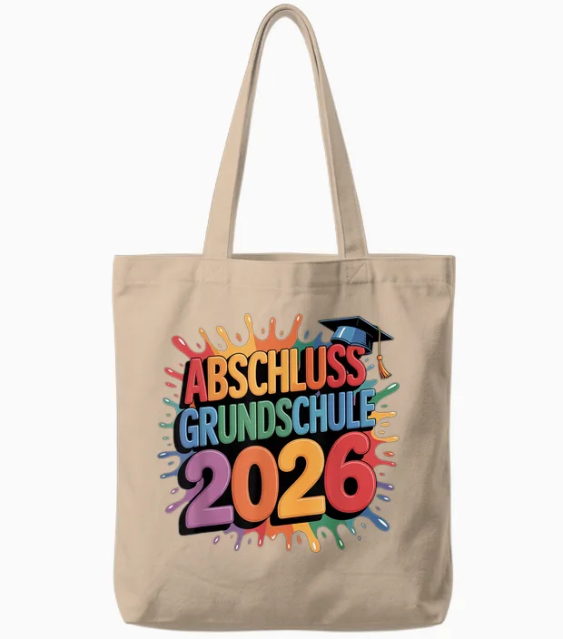 Graduation Primary School 2026 Primary School Graduate Leavers Tote Bags in Natural