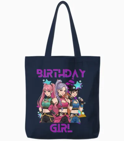 K-Pop K-Pop 6 Years Birthday Girl Tote Bags - Navy