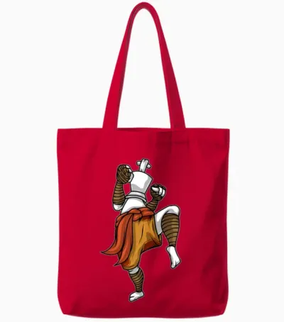 Chess King Like a Muay Thai Fighter Chess Tote Bags - Red