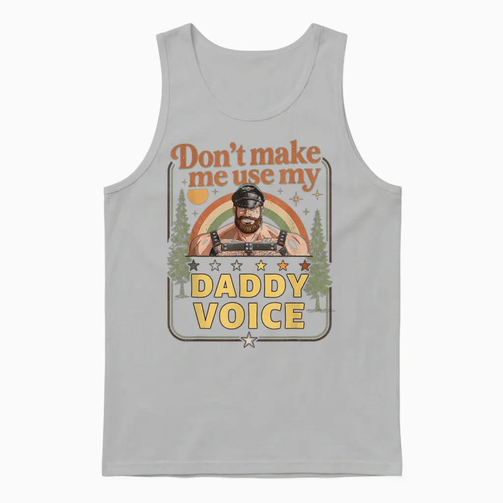 Peinliches Shirt Lustig Unangemessener Papa Stimme Humor Unisex Tank Top in Ash