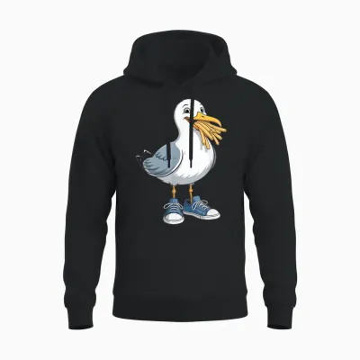 Möwe Sneaker Pommes Cool Unisex Hoodie - Black