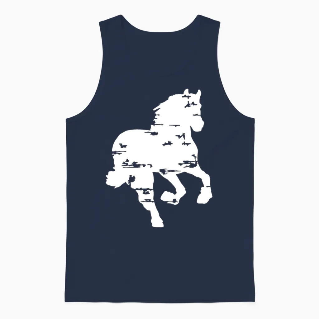 Racing Horse Lovers Unisex Tank Top in Navy