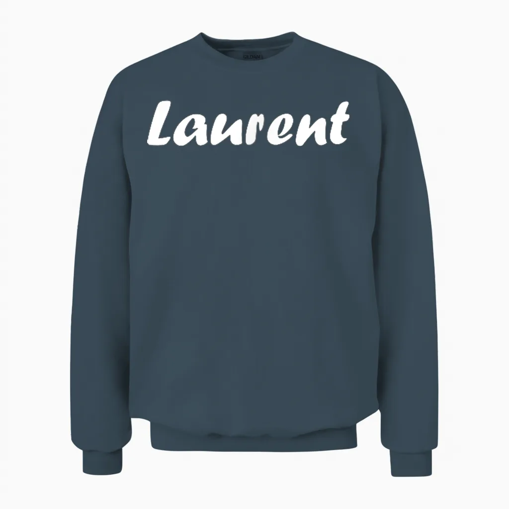 Simple Minimalist Name Badge Laurent T-Shirt, Black, S Unisex Sweatshirt in Dark Heather